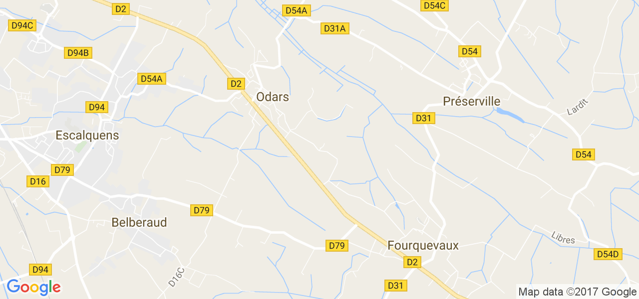 map de la ville de Odars