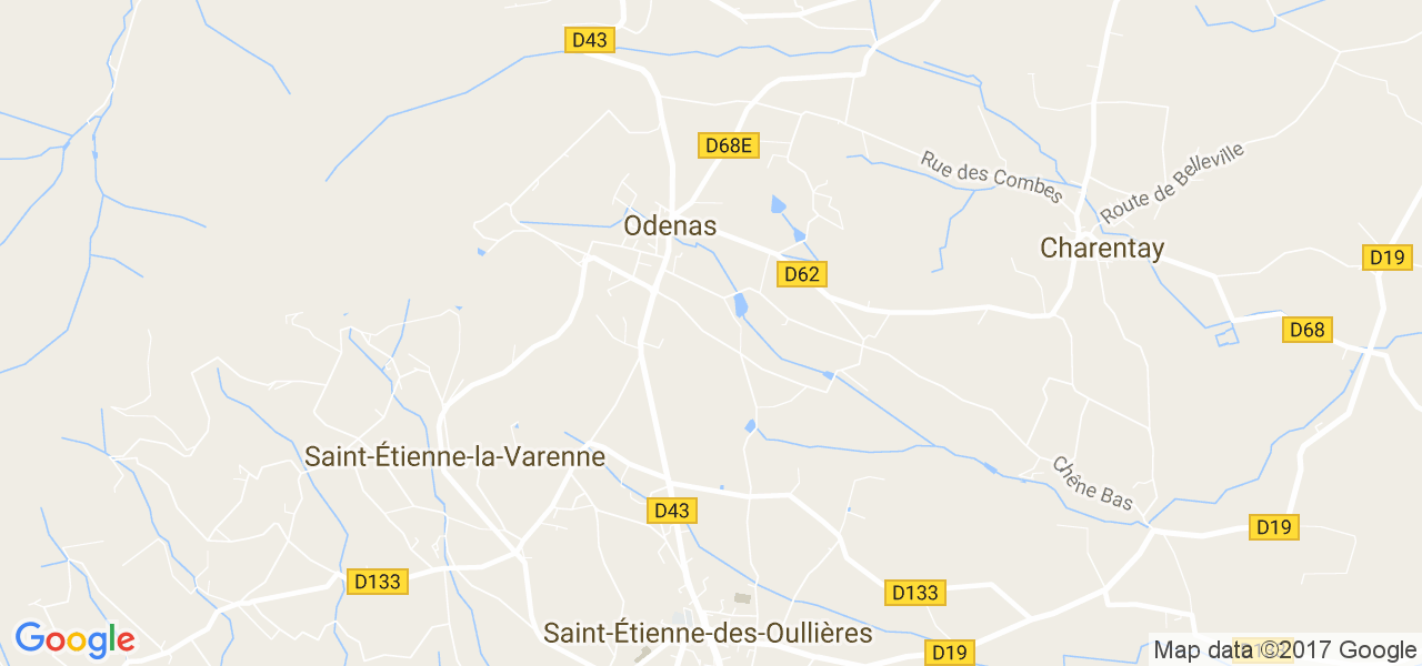 map de la ville de Odenas