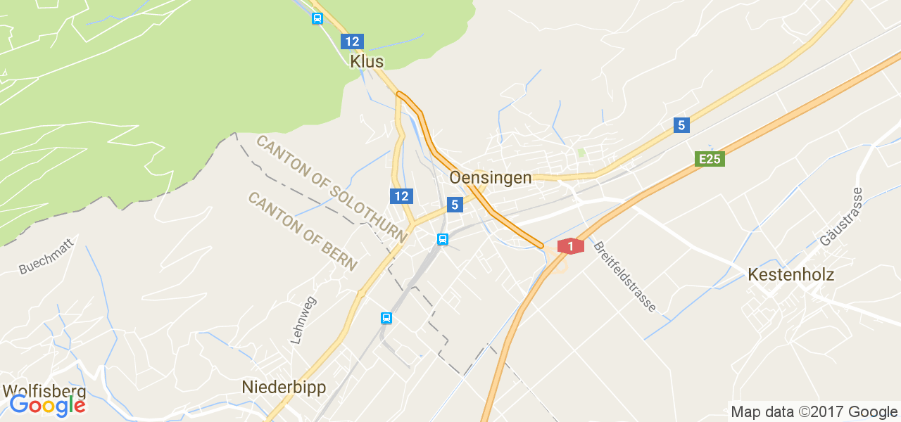 map de la ville de Oensingen