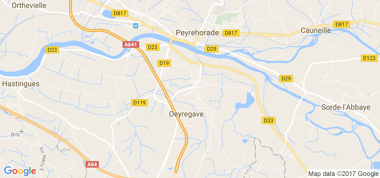 map de la ville de Oeyregave