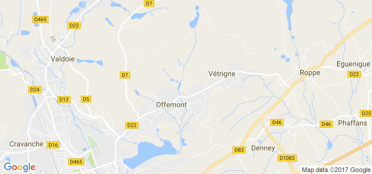 map de la ville de Offemont