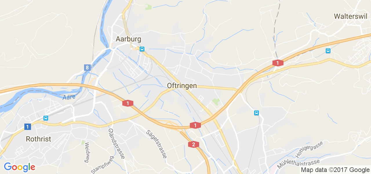 map de la ville de Oftringen