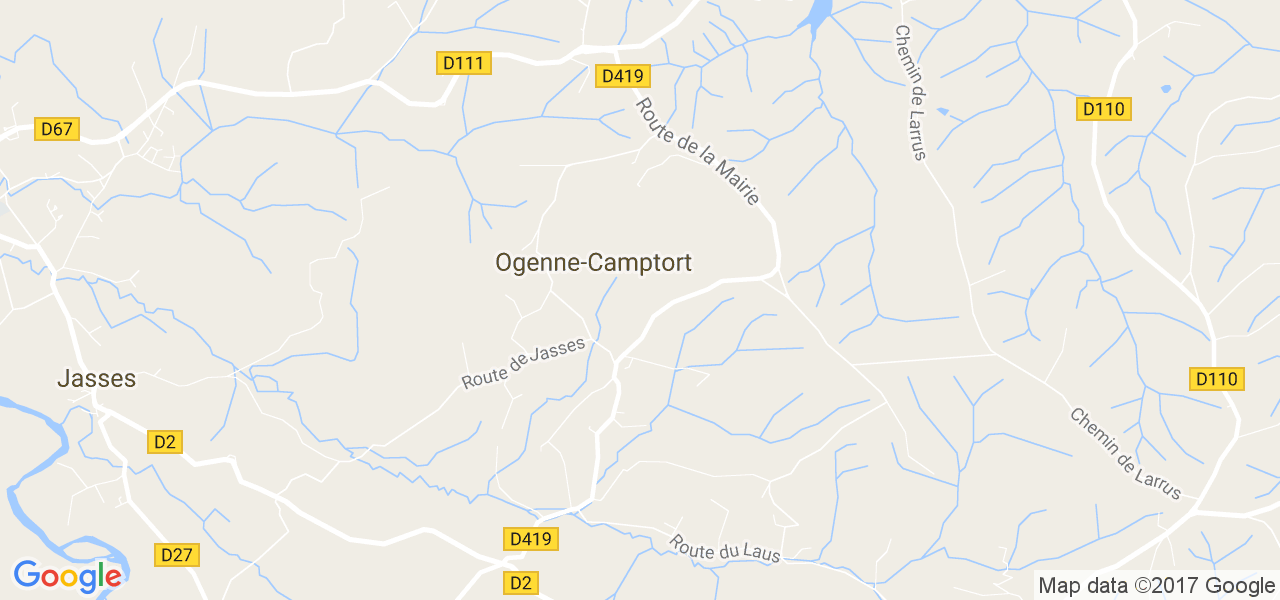 map de la ville de Ogenne-Camptort