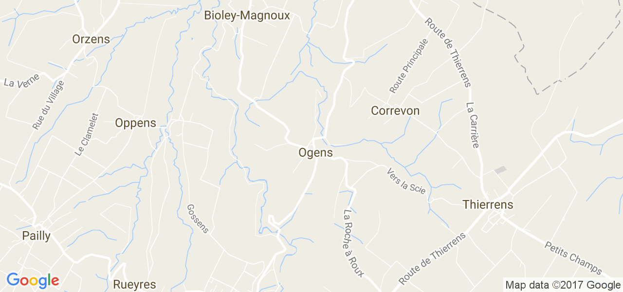 map de la ville de Ogens