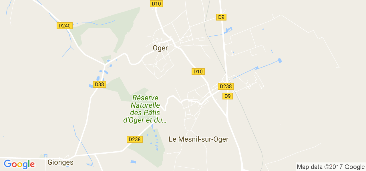 map de la ville de Oger