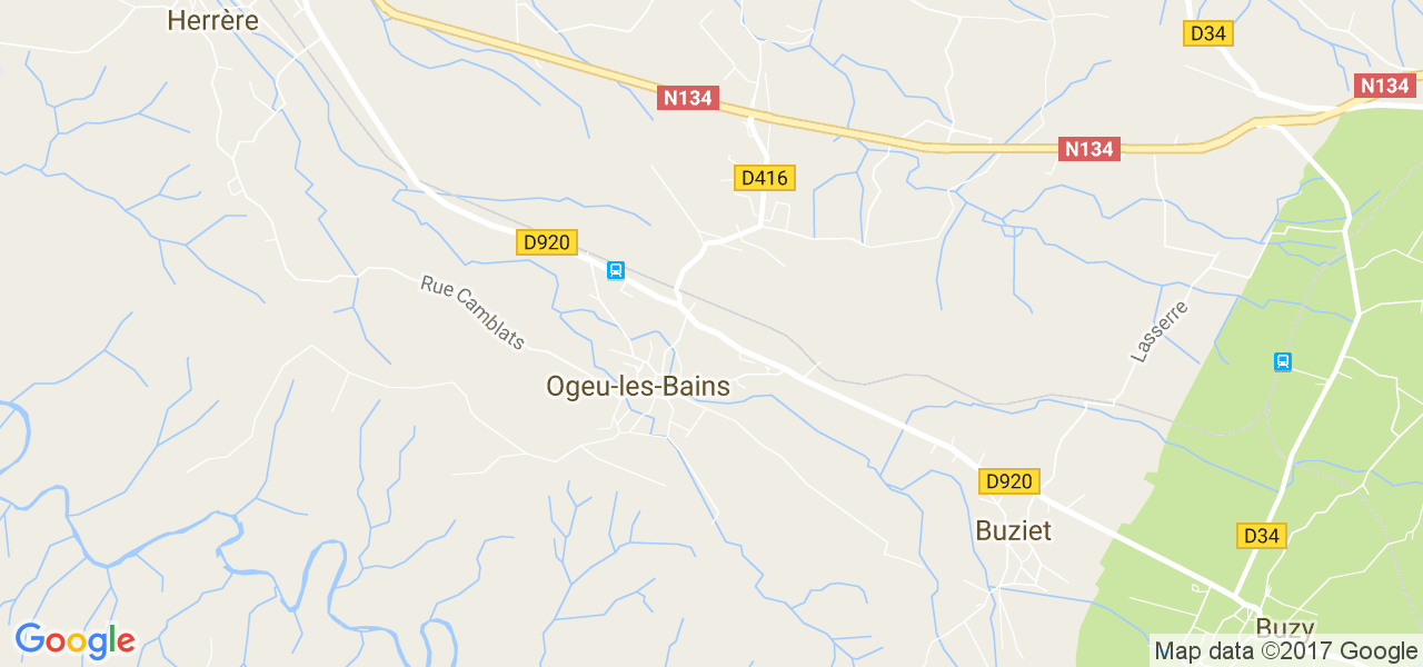 map de la ville de Ogeu-les-Bains