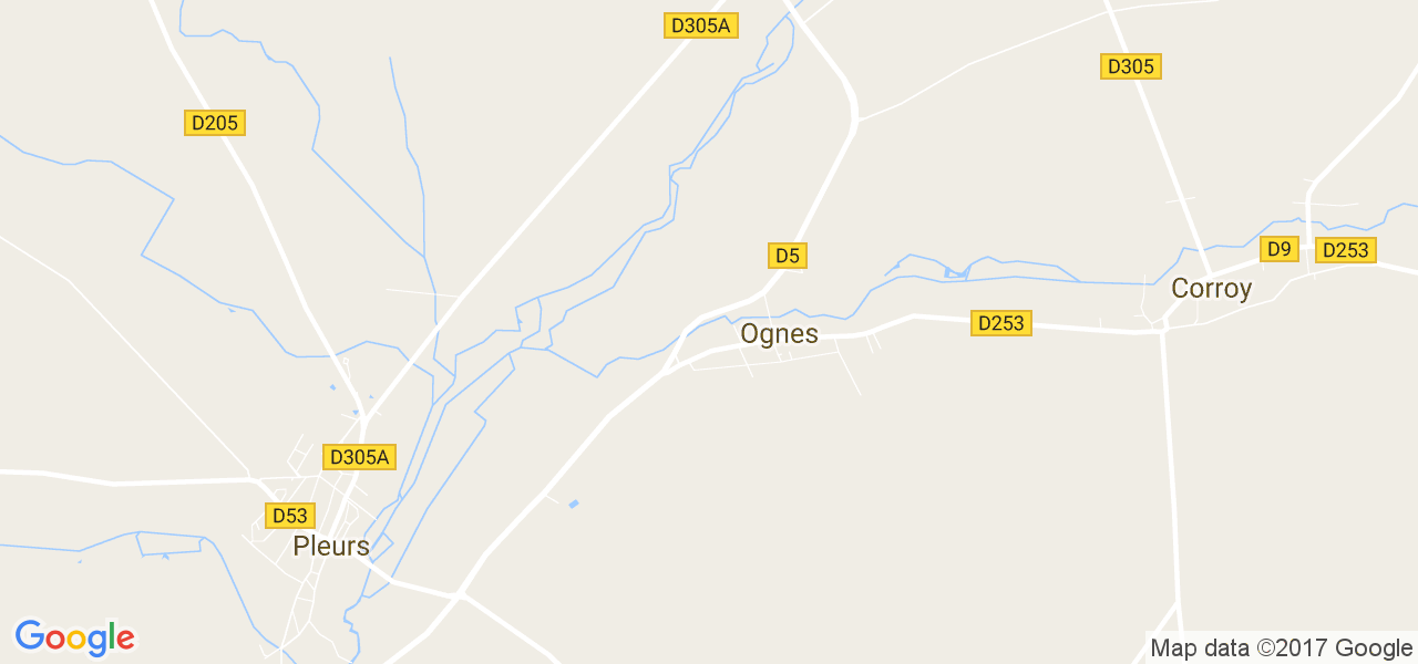 map de la ville de Ognes