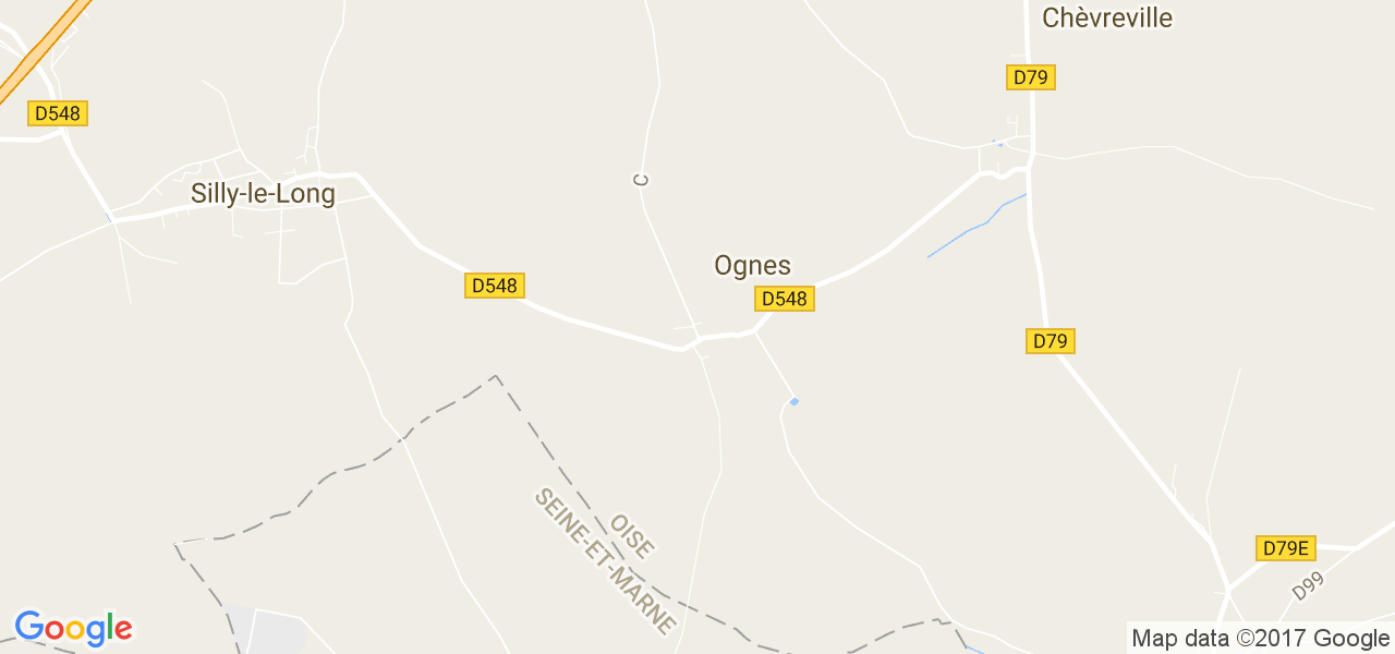 map de la ville de Ognes