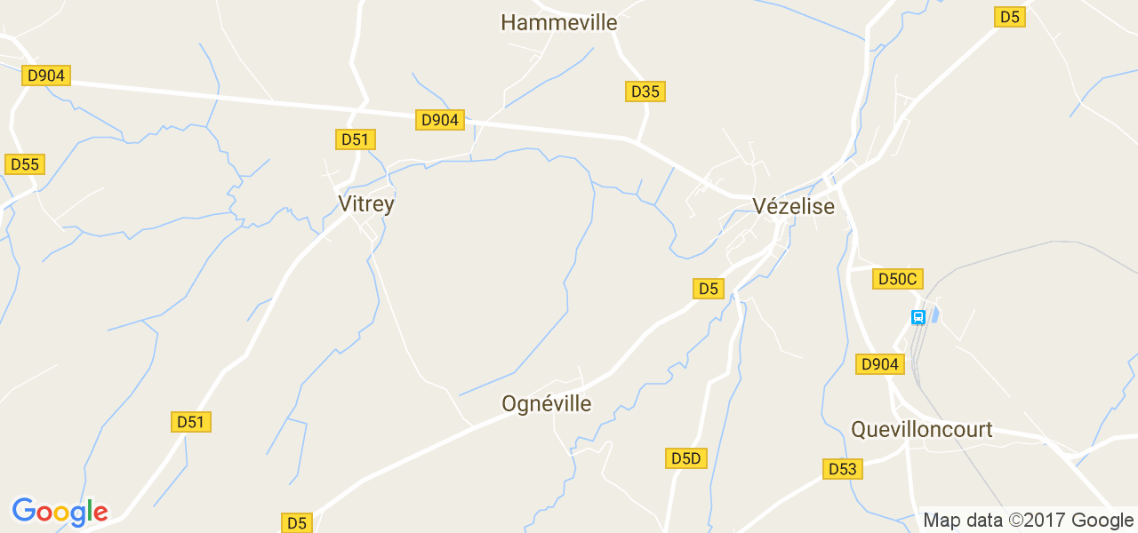 map de la ville de Ognéville