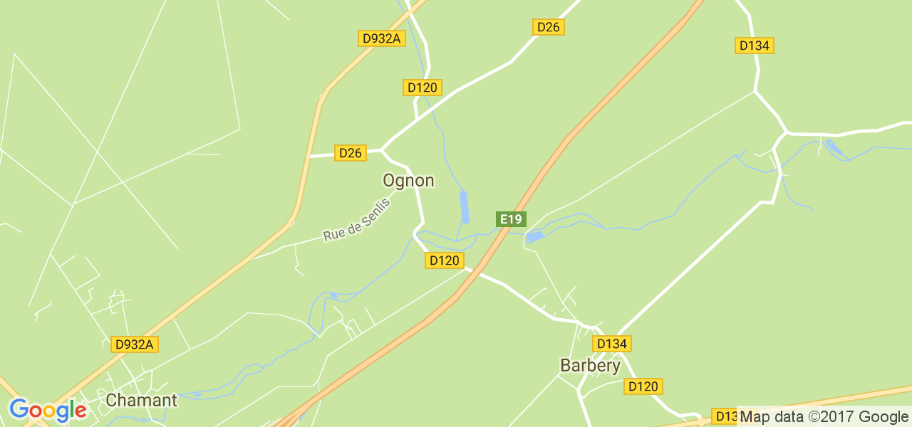 map de la ville de Ognon