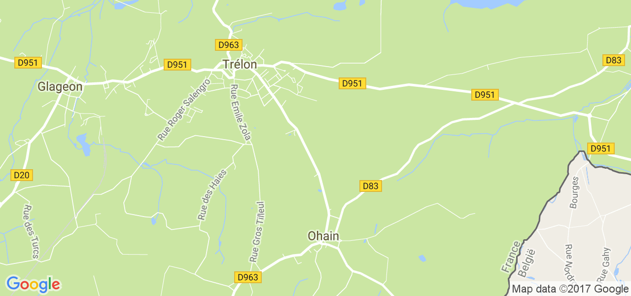 map de la ville de Ohain