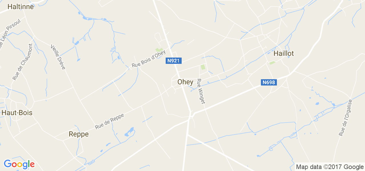 map de la ville de Ohey