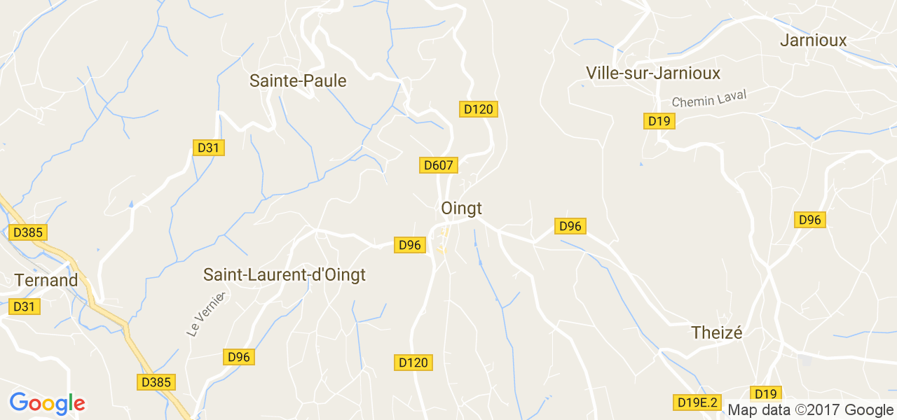 map de la ville de Oingt