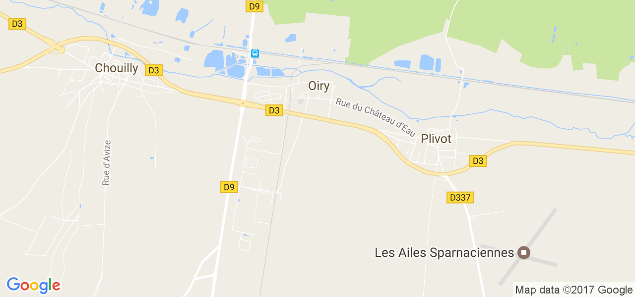 map de la ville de Oiry