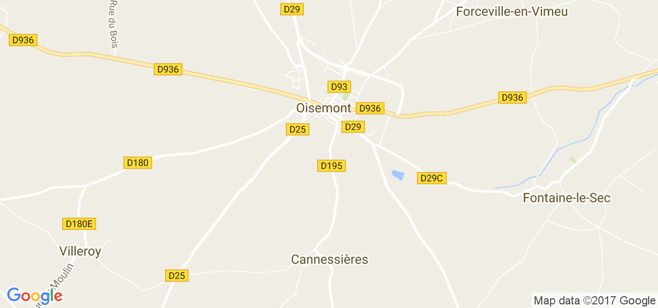 map de la ville de Oisemont