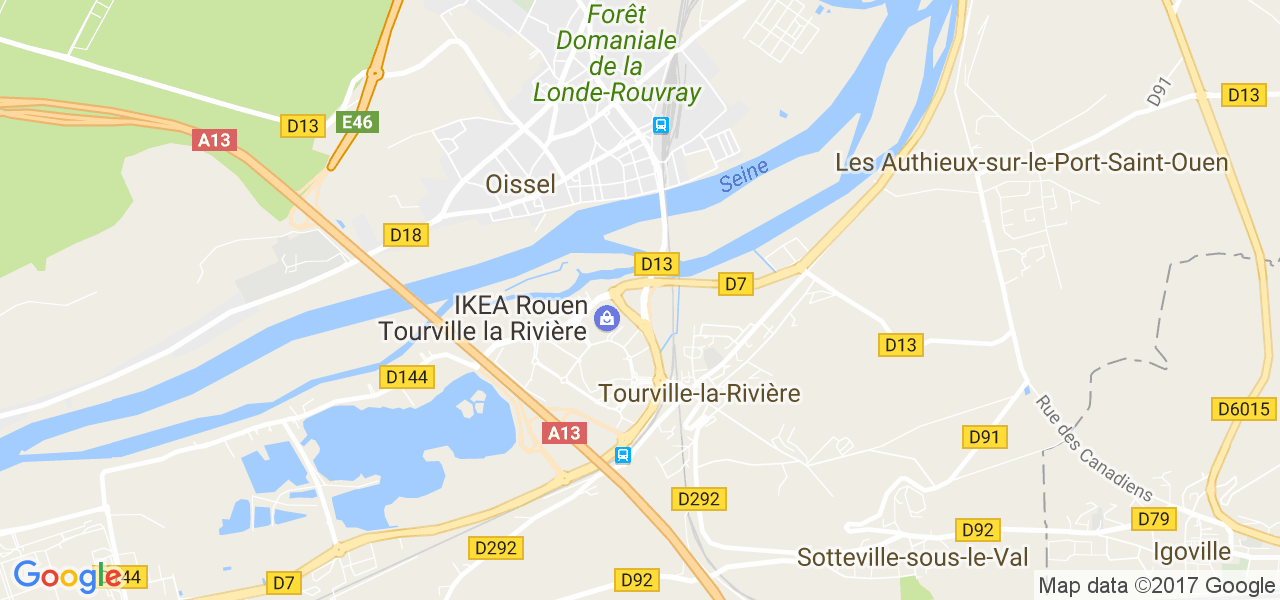 map de la ville de Oissel