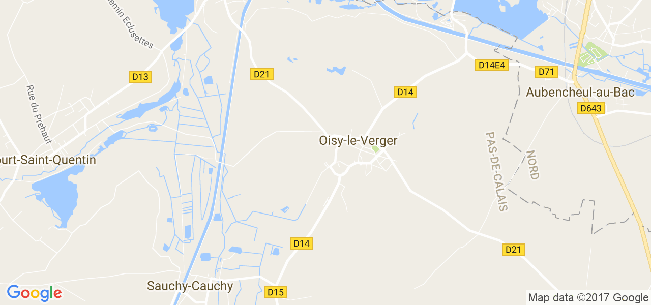 map de la ville de Oisy-le-Verger