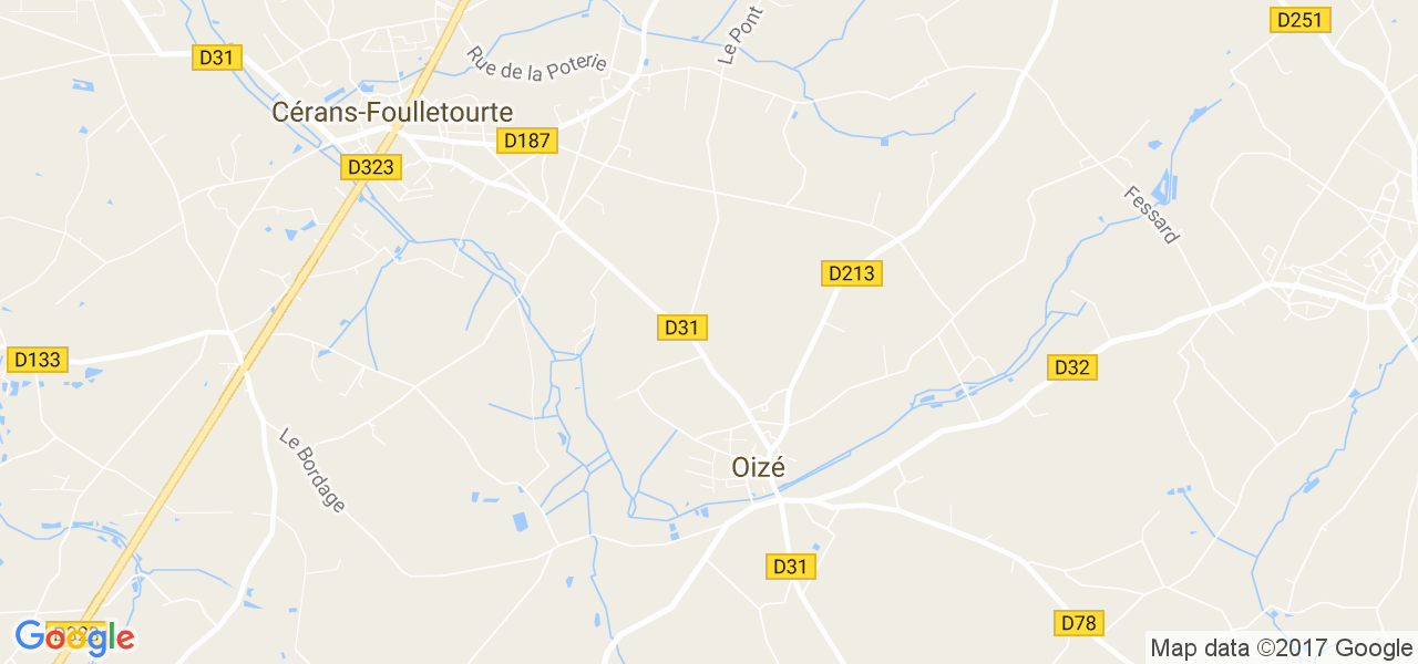 map de la ville de Oizé