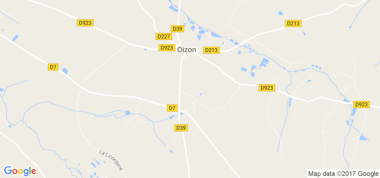 map de la ville de Oizon