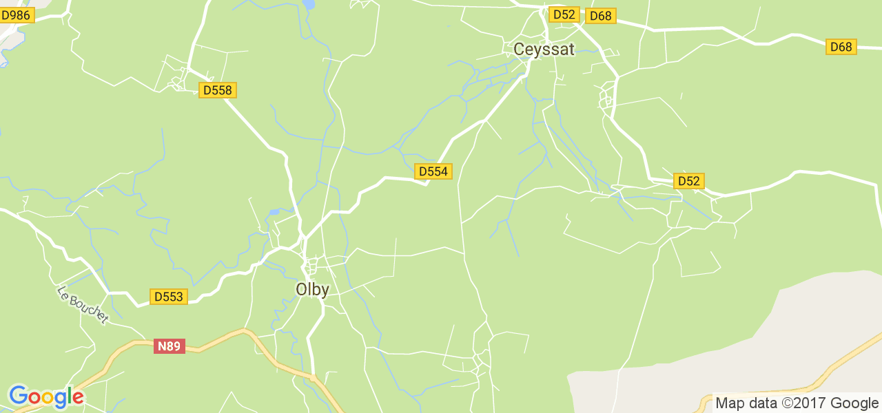 map de la ville de Olby