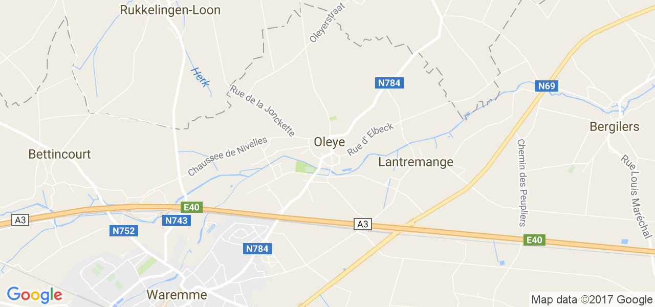 map de la ville de Oleye