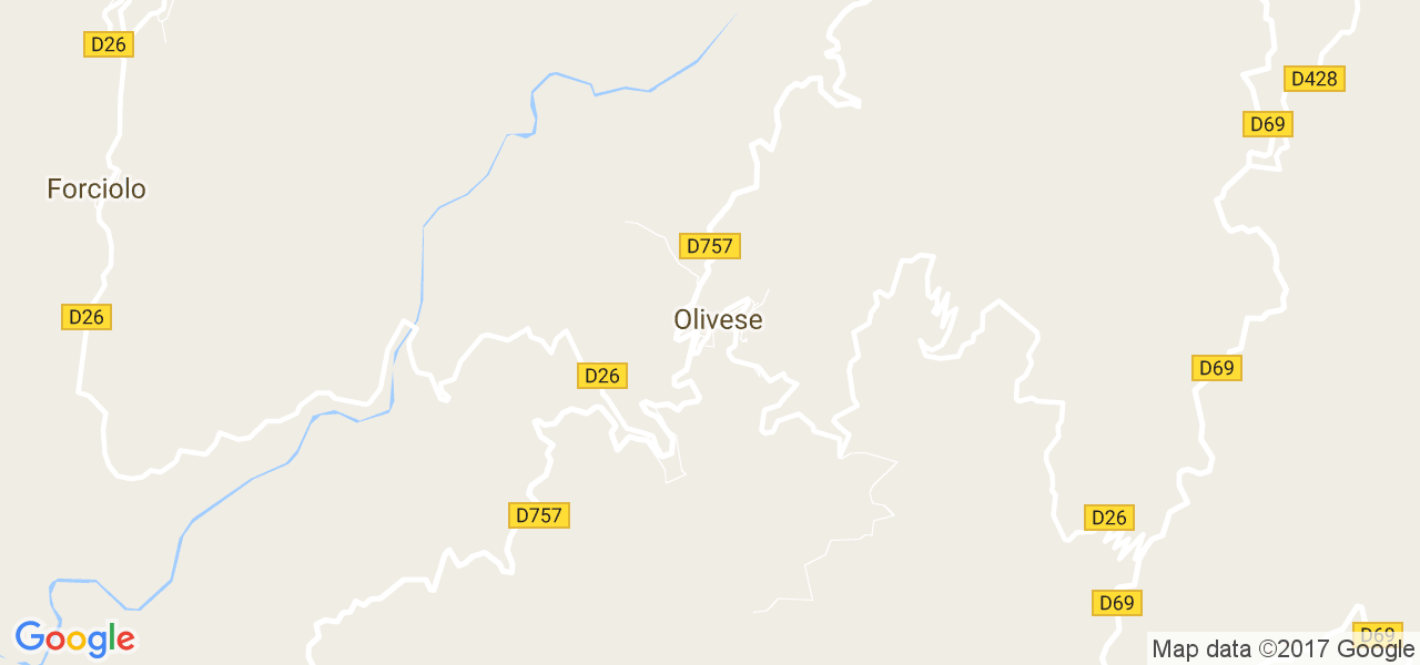 map de la ville de Olivese