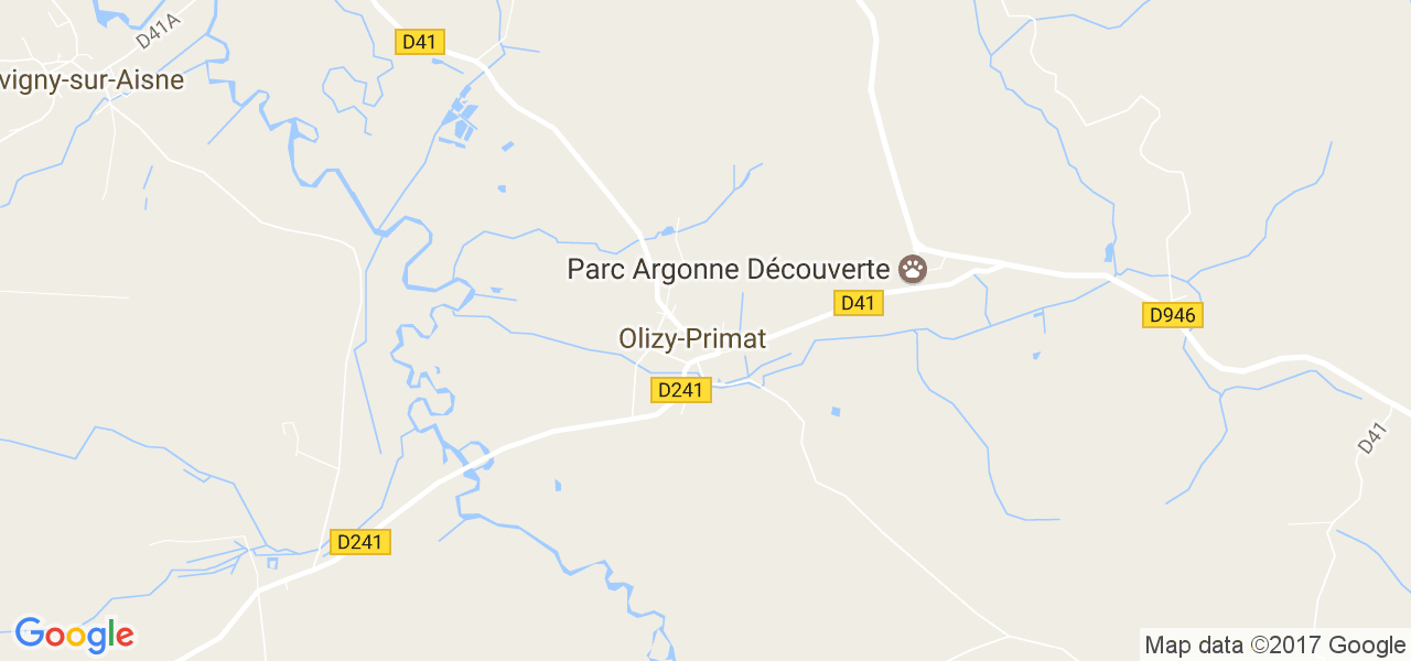 map de la ville de Olizy-Primat