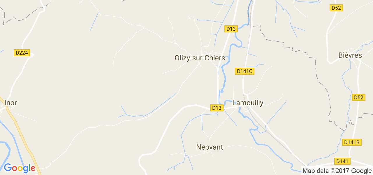 map de la ville de Olizy-sur-Chiers