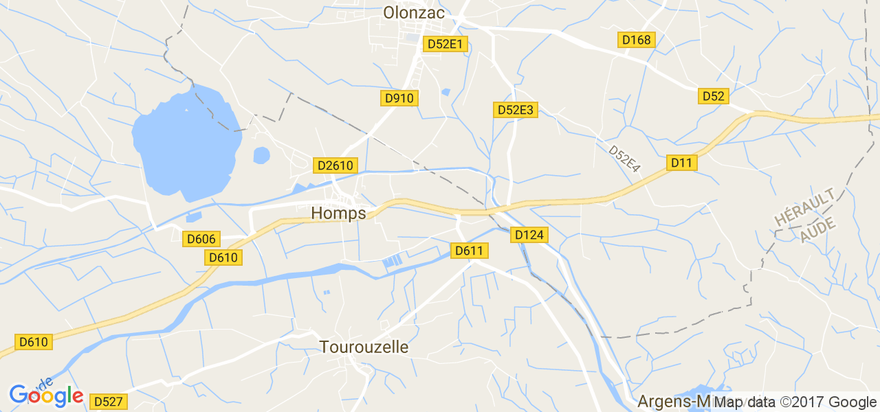 map de la ville de Olonzac