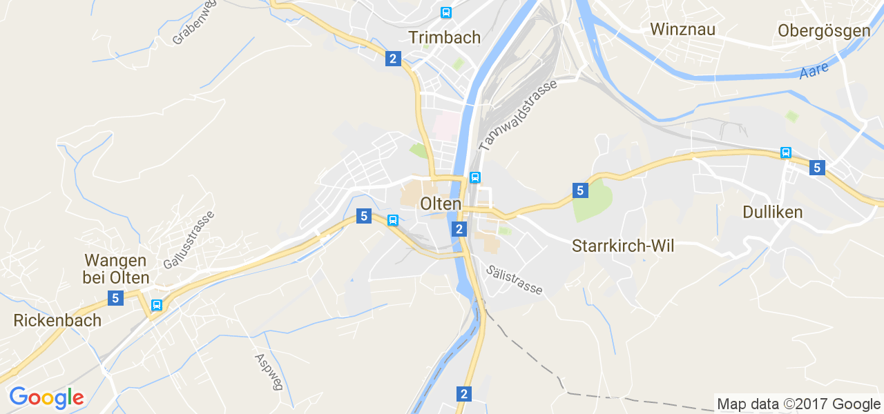 map de la ville de Olten