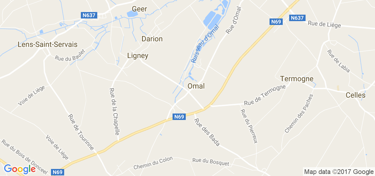 map de la ville de Omal