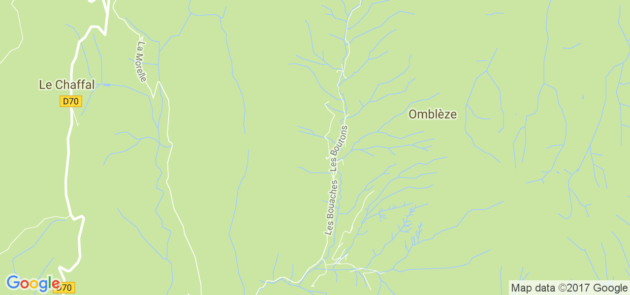 map de la ville de Omblèze