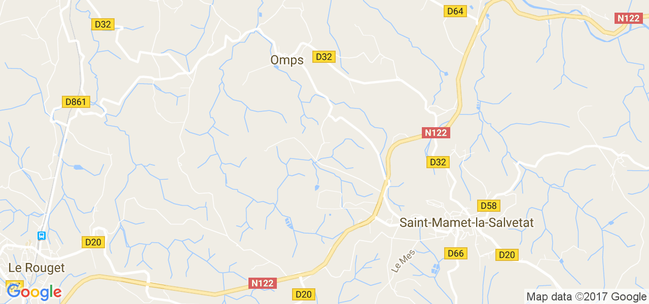 map de la ville de Omps