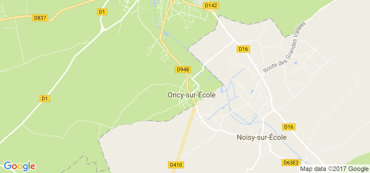 map de la ville de Oncy-sur-École