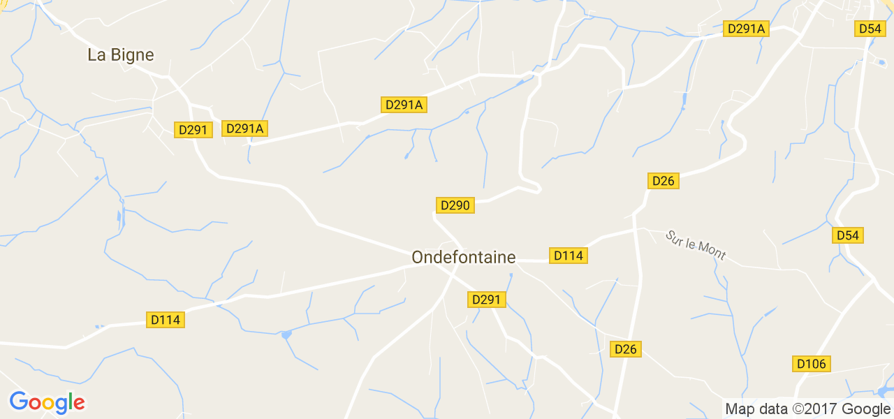 map de la ville de Ondefontaine