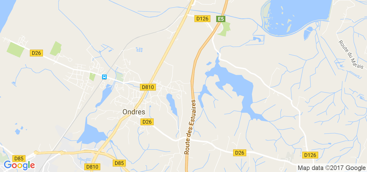 map de la ville de Ondres