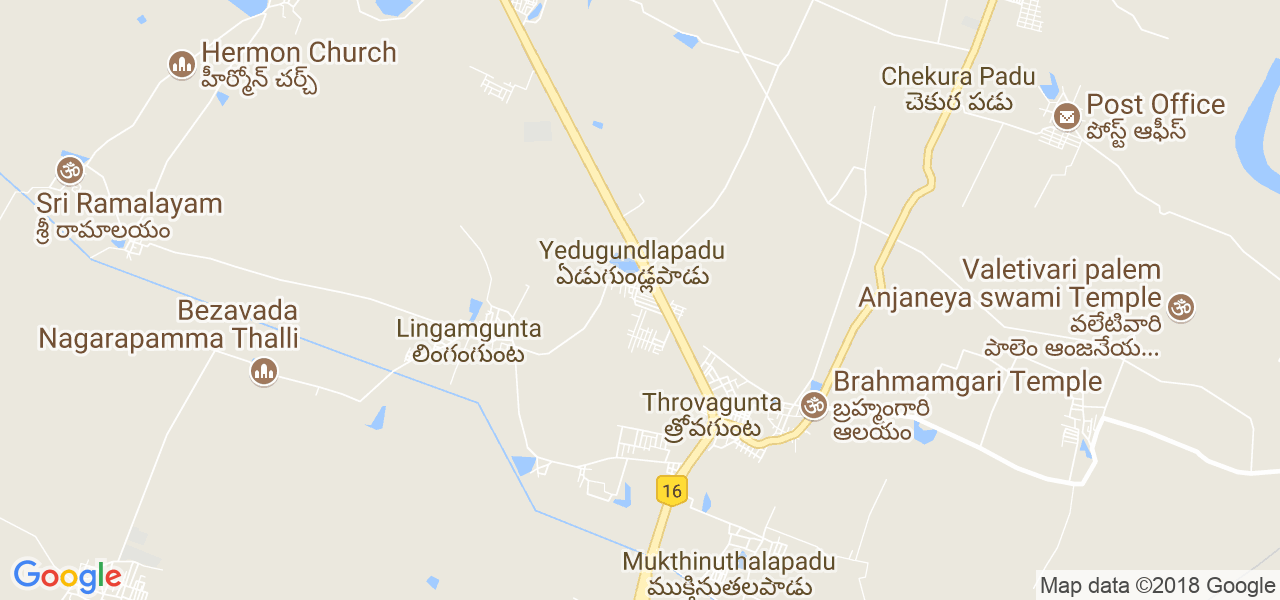 map of the city of Ongole