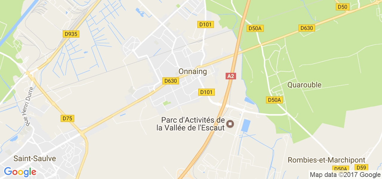 map de la ville de Onnaing