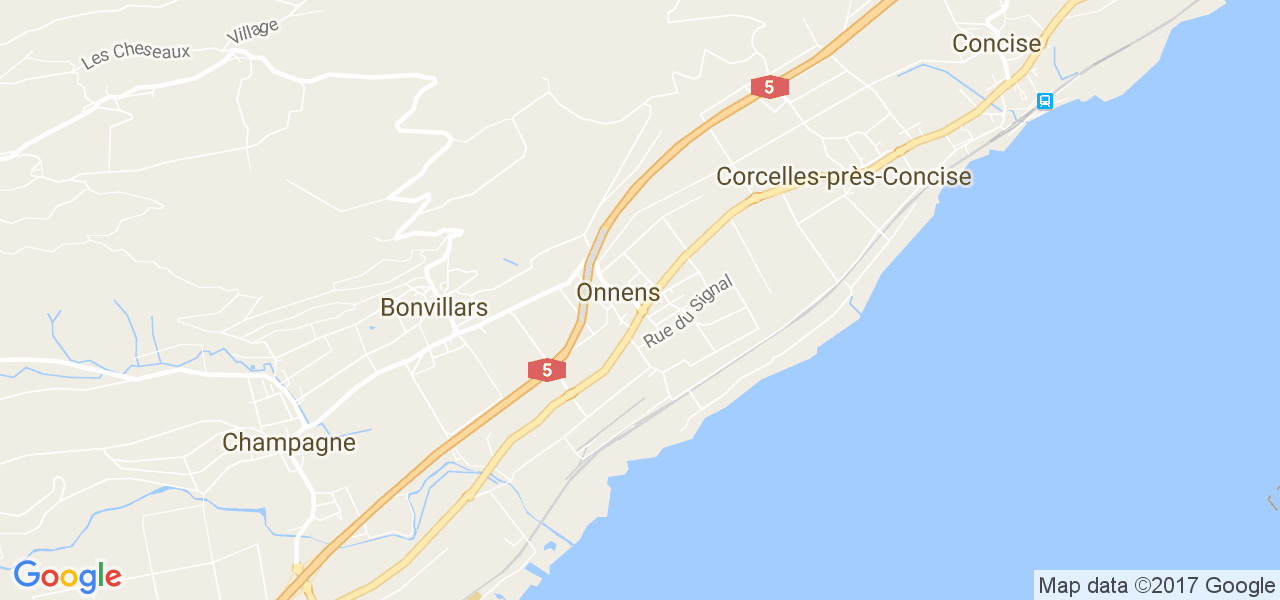 map de la ville de Onnens