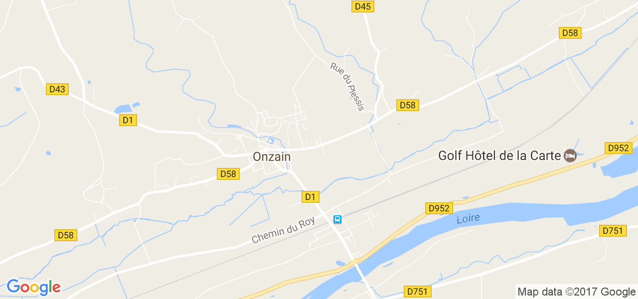 map de la ville de Onzain