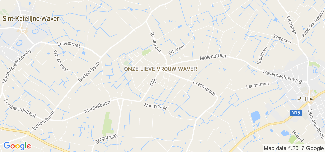 map de la ville de Onze-Lieve-Vrouw-Waver