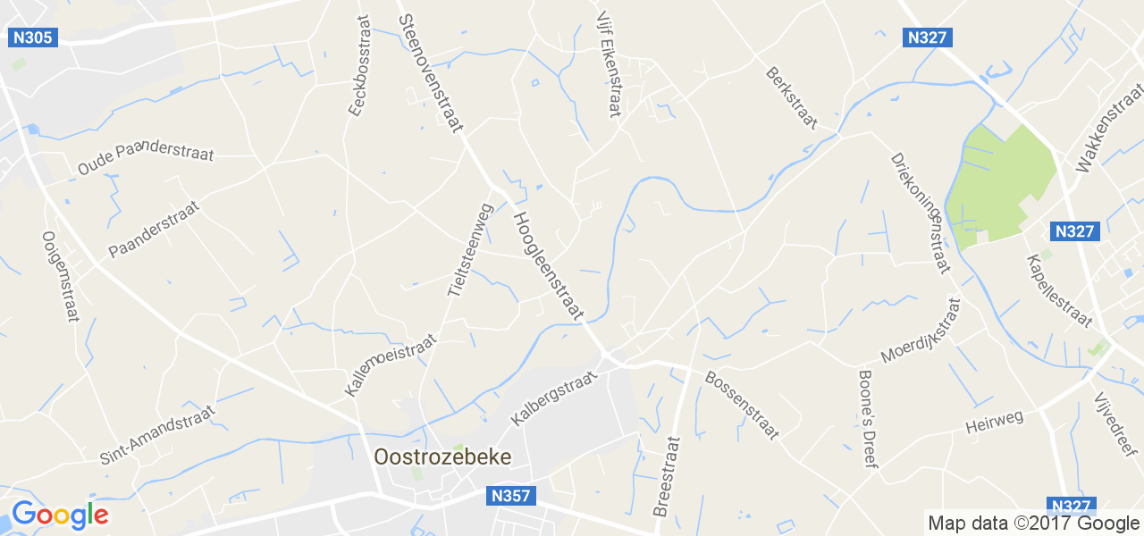 map de la ville de Oostrozebeke