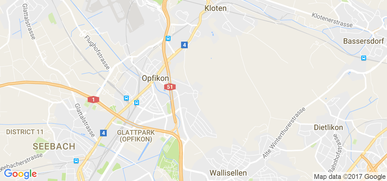 map de la ville de Opfikon