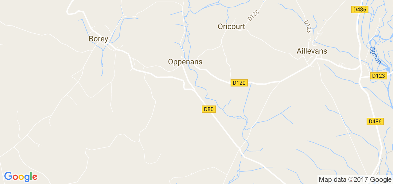 map de la ville de Oppenans