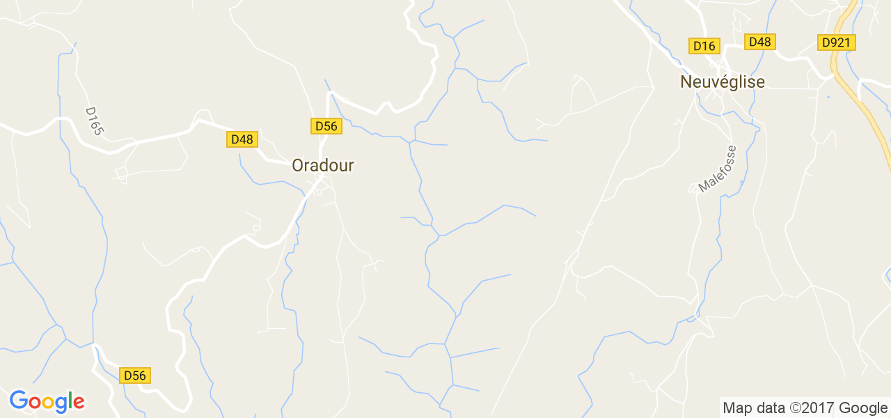 map de la ville de Oradour