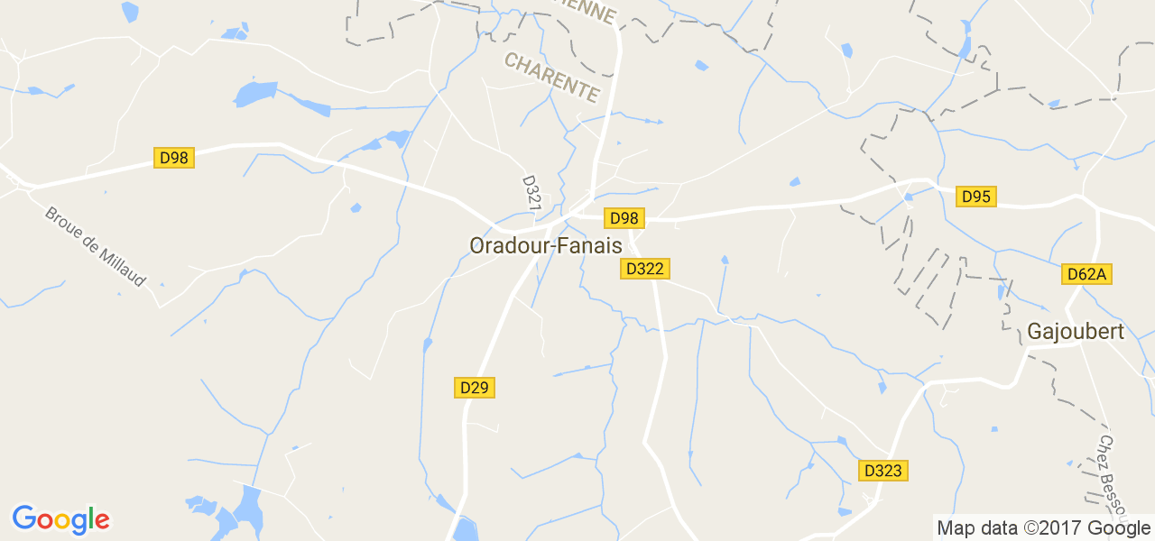 map de la ville de Oradour-Fanais