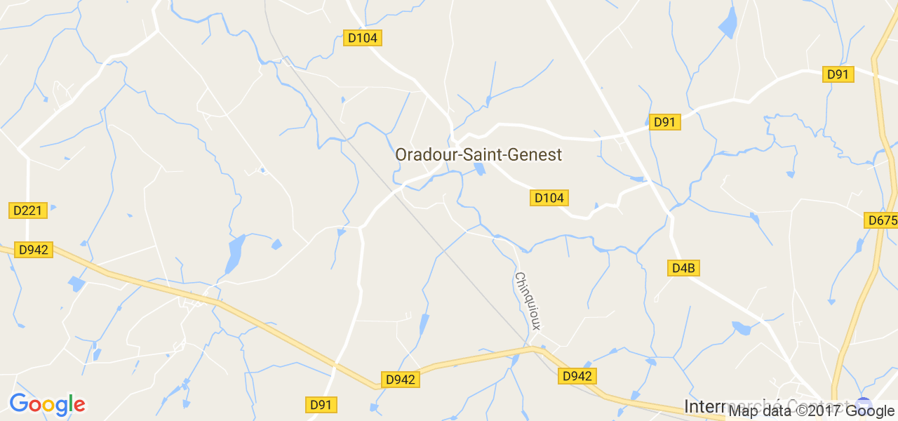 map de la ville de Oradour-Saint-Genest