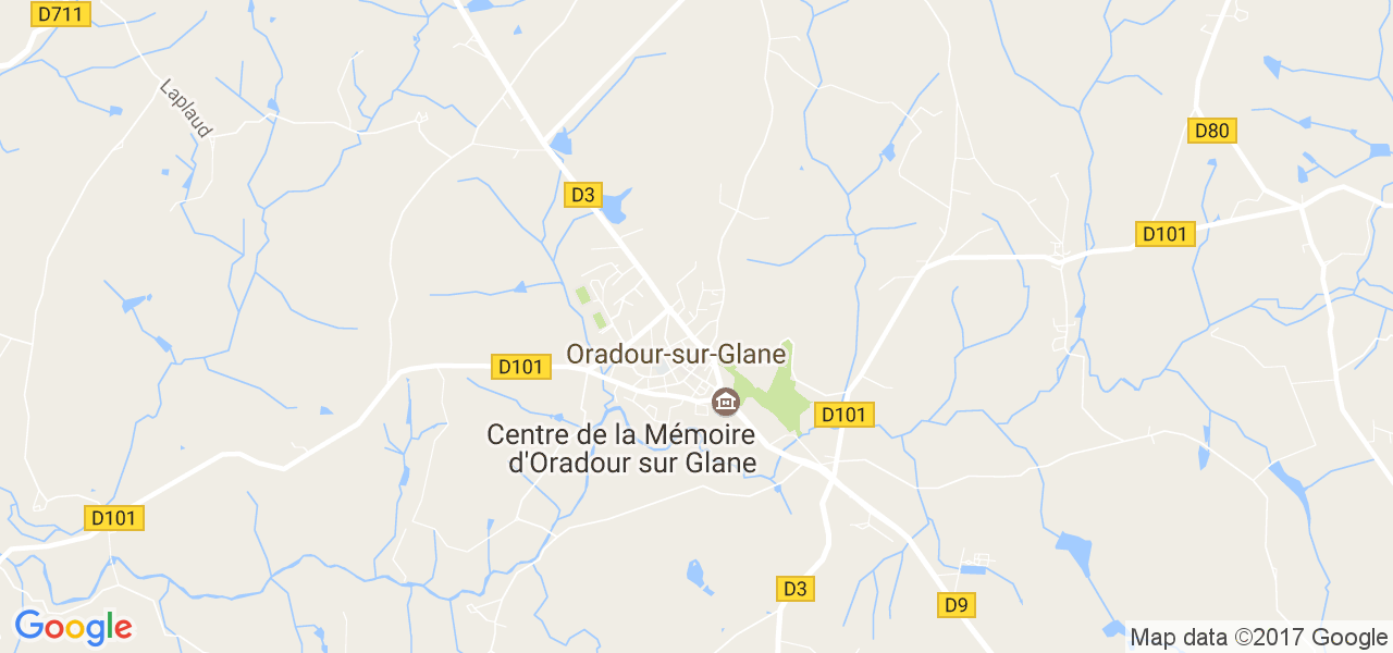 map de la ville de Oradour-sur-Glane