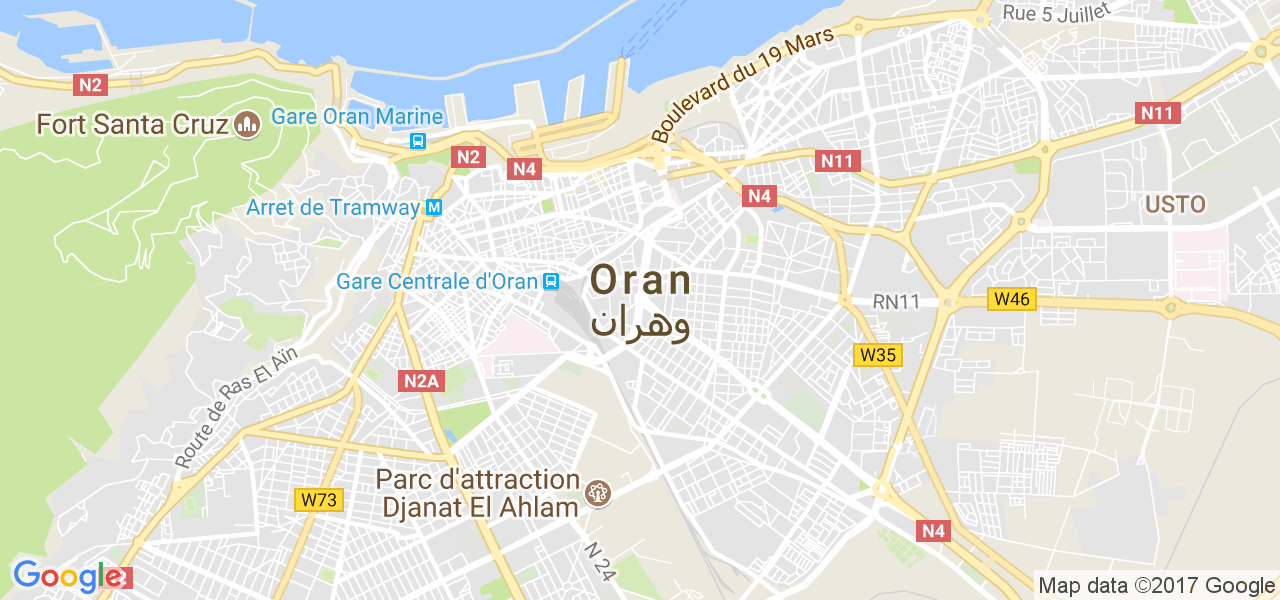 map de la ville de Oran