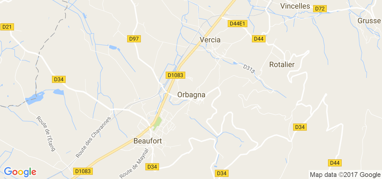 map de la ville de Orbagna